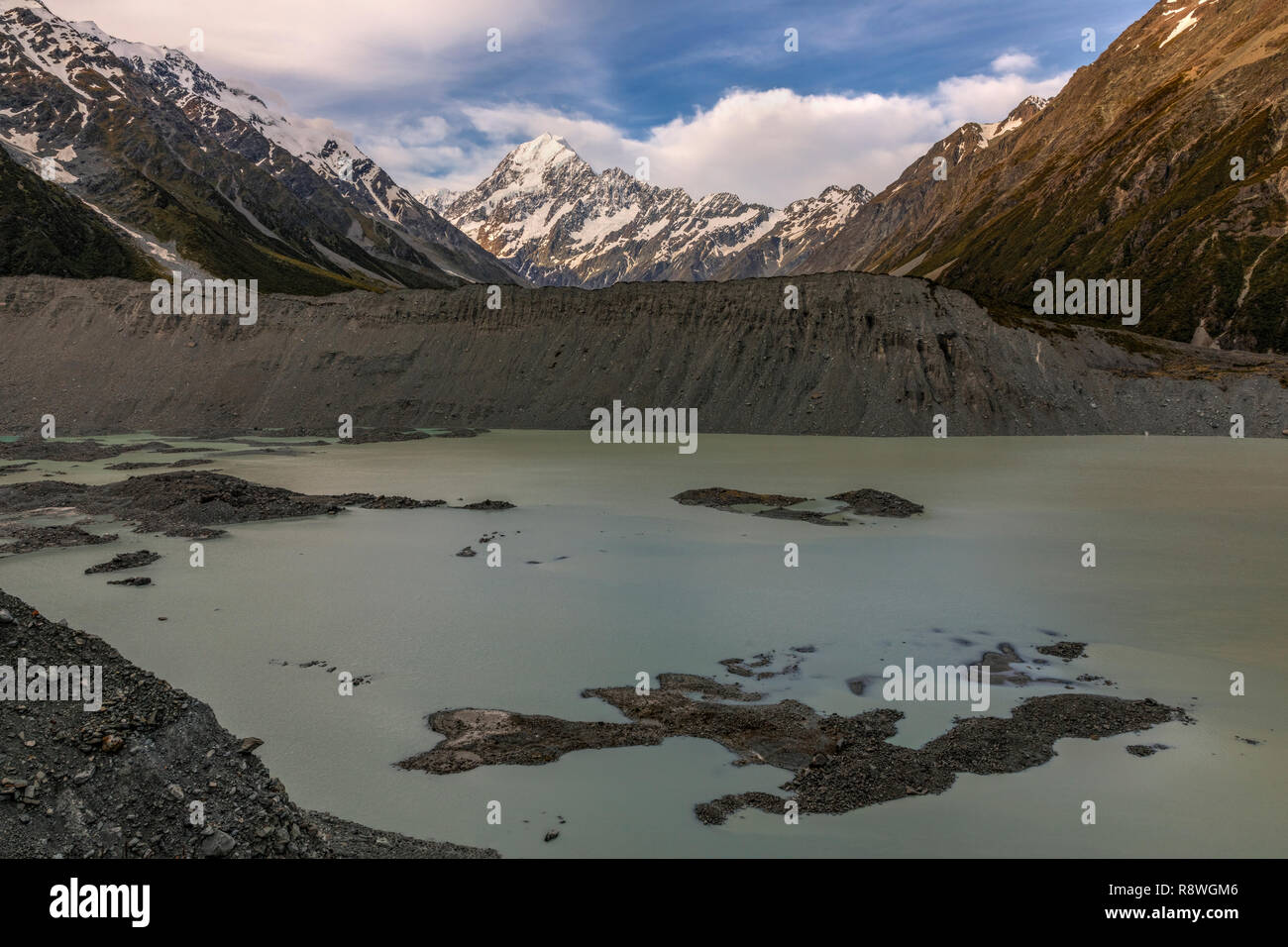 Mount Cook, Lake Pukaki, Canterbury, Südinsel, Neuseeland Stockfoto