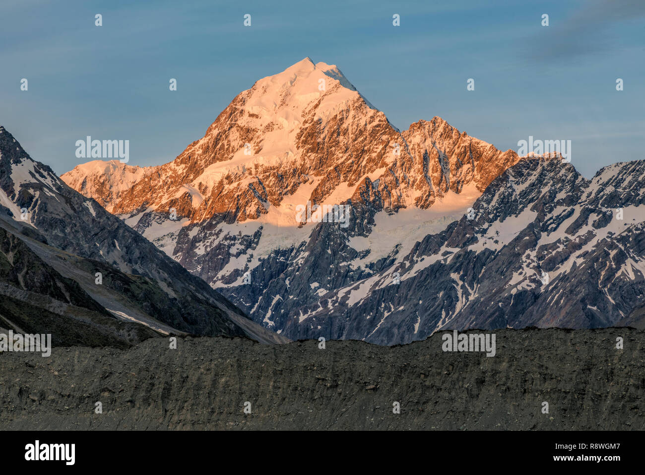 Mount Cook, Lake Pukaki, Canterbury, Südinsel, Neuseeland Stockfoto