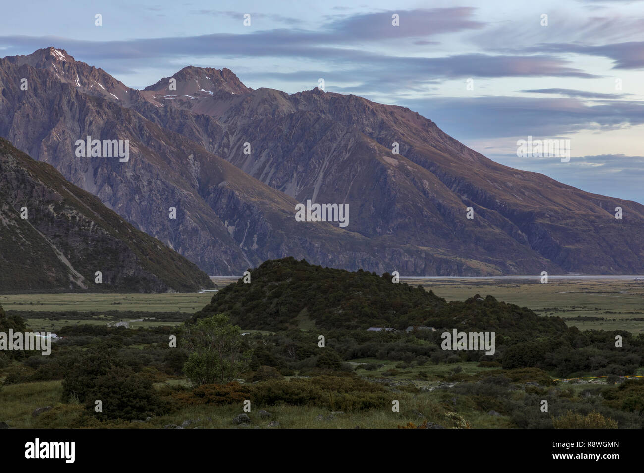 Mount Cook, Lake Pukaki, Canterbury, Südinsel, Neuseeland Stockfoto