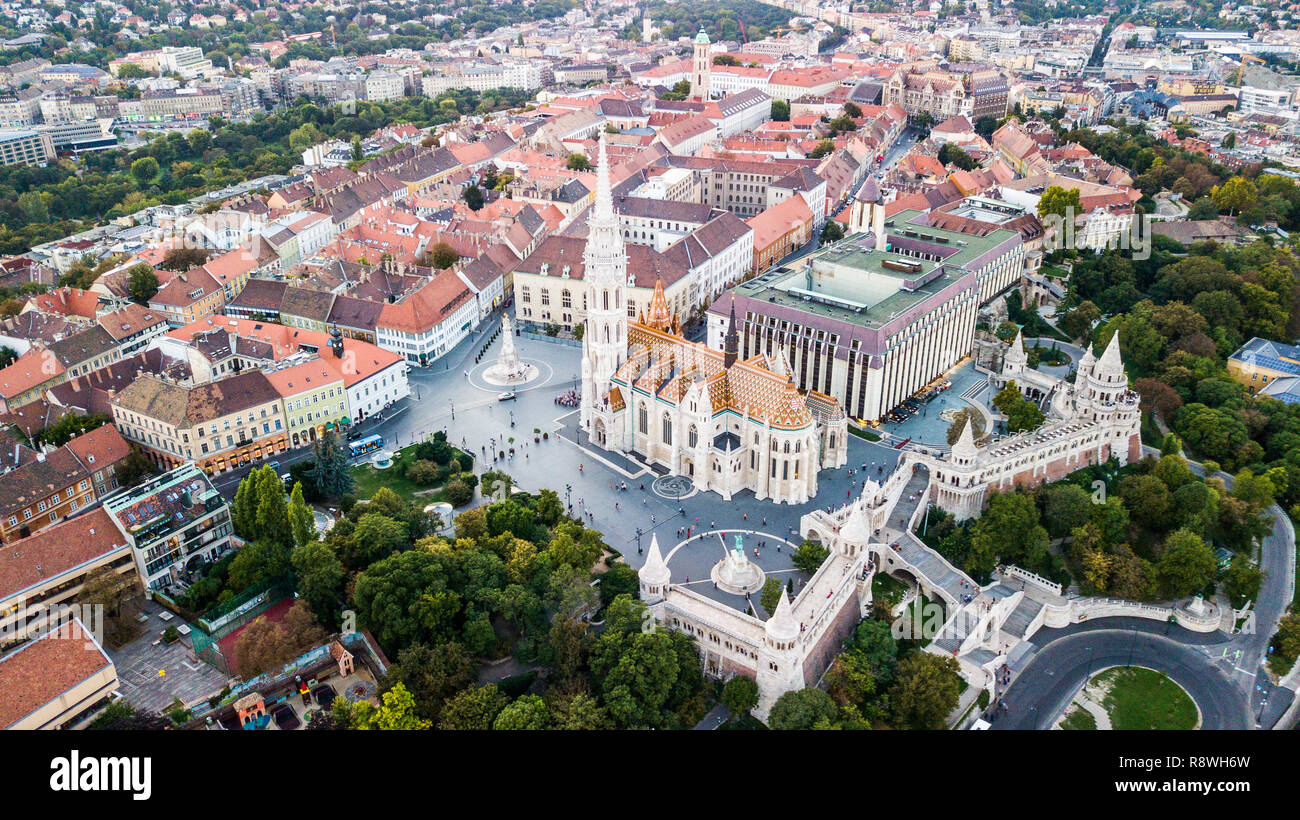 Die Fischerbastei, die Matthiaskirche oder Mátyás Templom, Budapest, Ungarn Stockfoto