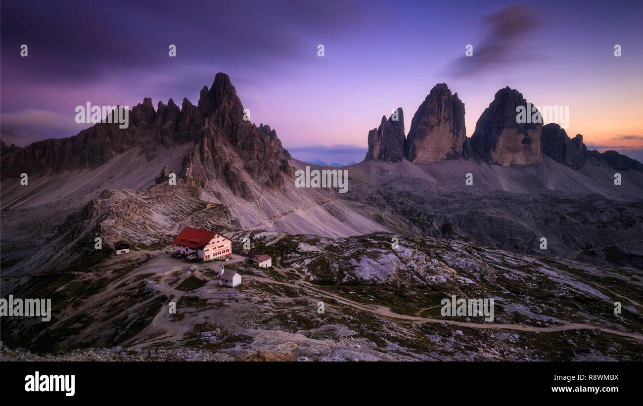 Tre Cime di Lavaredo, Italien Stockfoto
