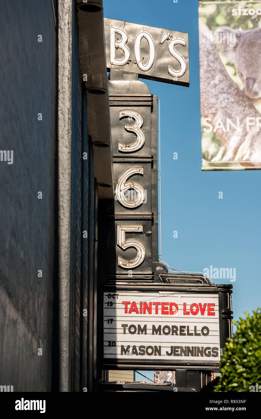 Alte Kino unterzeichnen in San Francisco, Kalifornien, USA Stockfoto