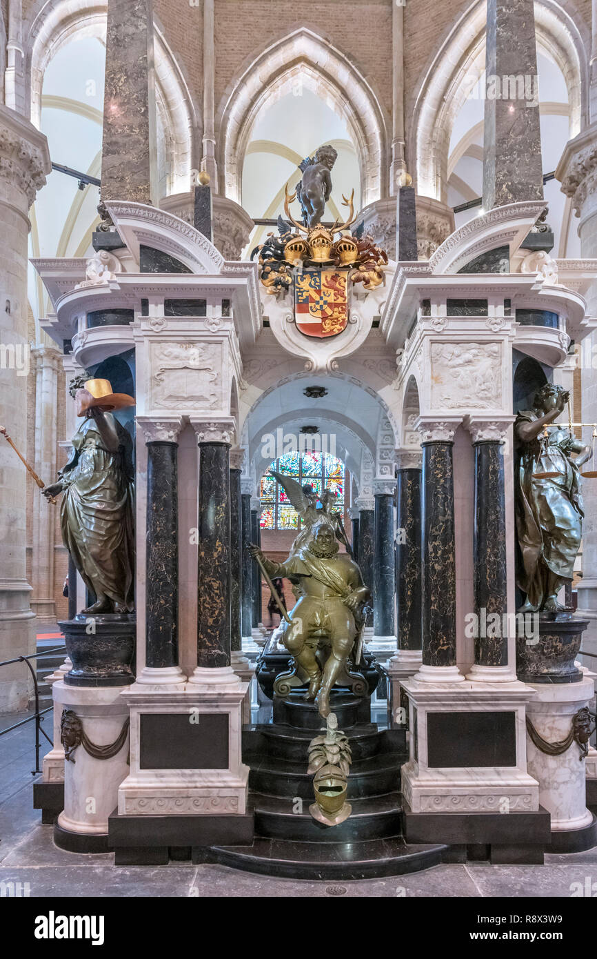 Grab von Wilhelm I., Prinz von Oranien (1533-1584), der auch als William die Stille, Nieuwe Kerk, Delft, Südholland, Niederlande bekannt Stockfoto