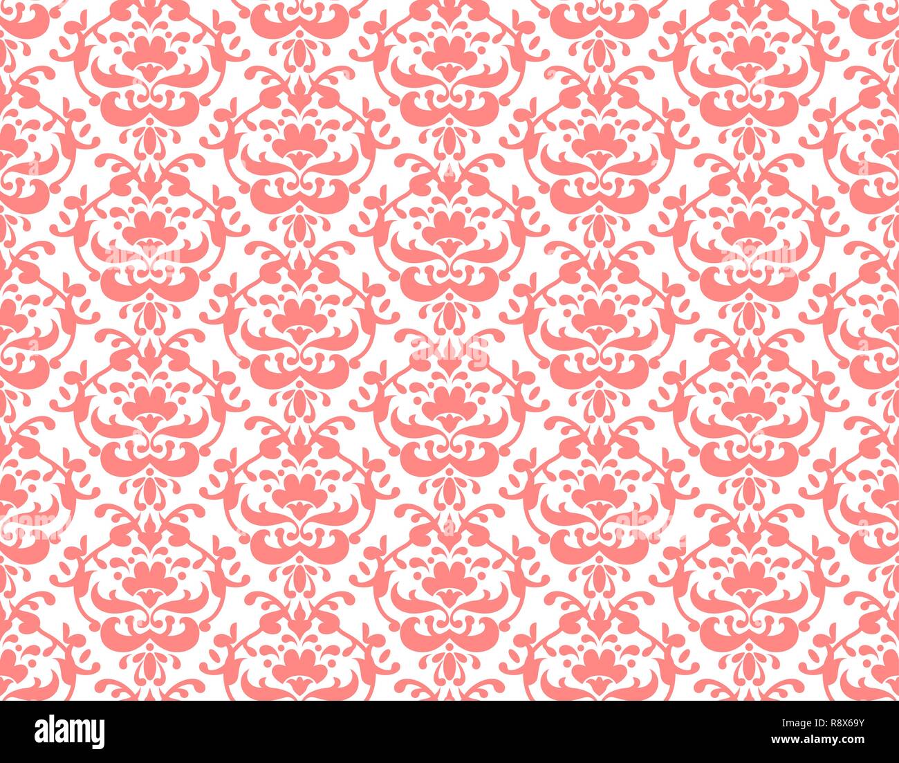 Rote Koralle ornamentale Muster für Design, Banner, Ticket, Packungsbeilage und so weiter. Wallpaper reapiting Hintergrund Stock Vektor