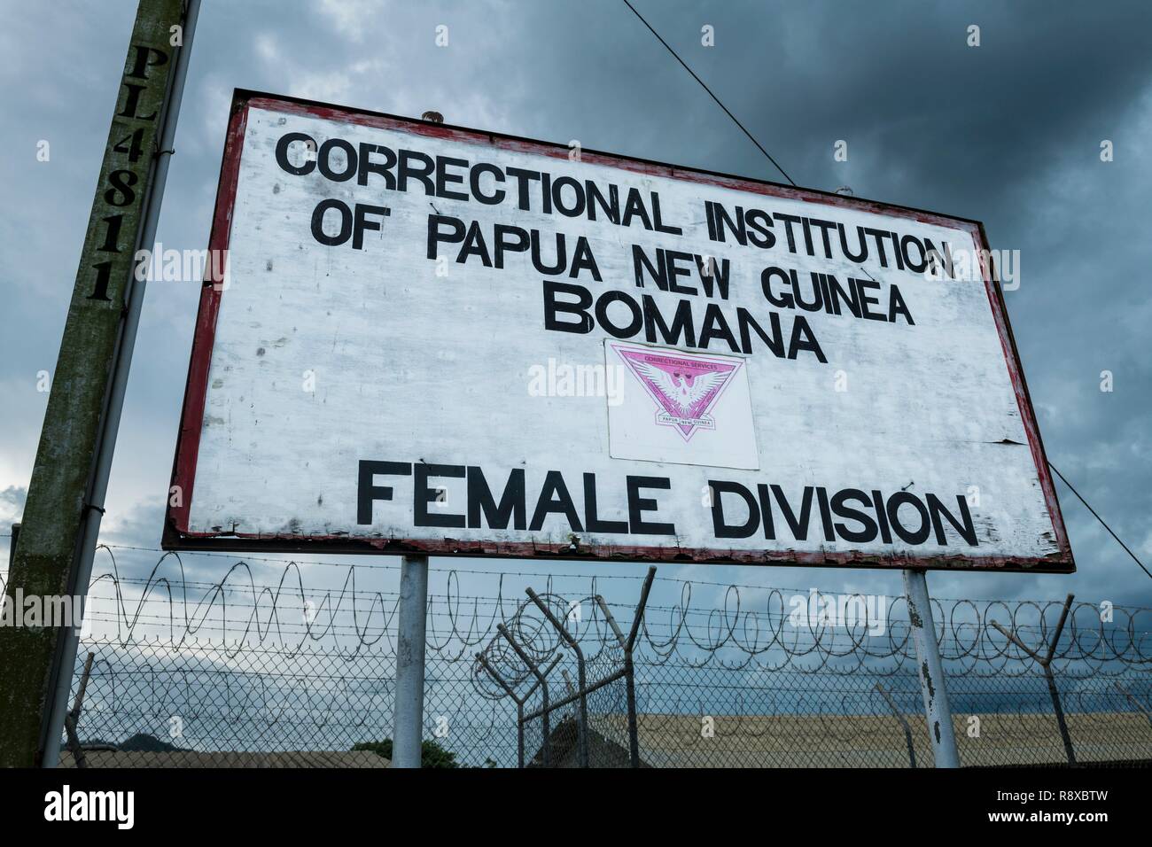Papua-neuguinea, Golf von Papua, National Capital District, Port Moresby Stadt, bomana Gefängnis, weiblichen Abteilung Vorstand Stockfoto