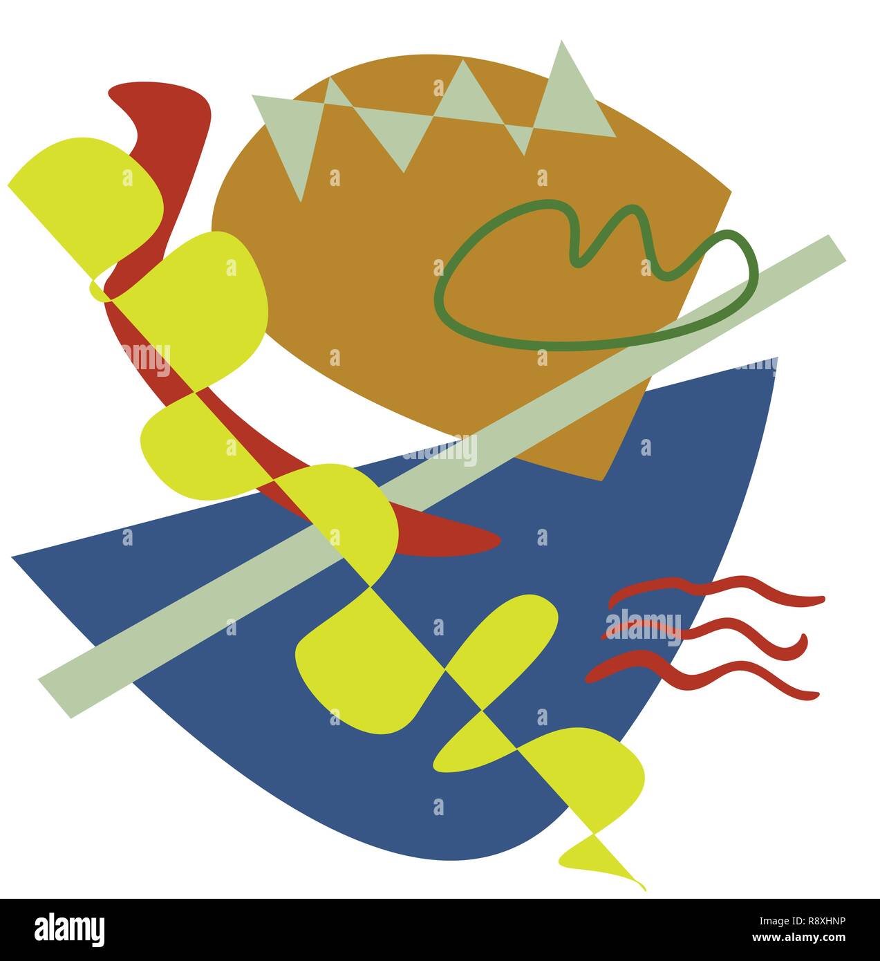 Matisse inspirierten Schiff, farbenfrohen Design, Vektor, Abbildung Stock Vektor