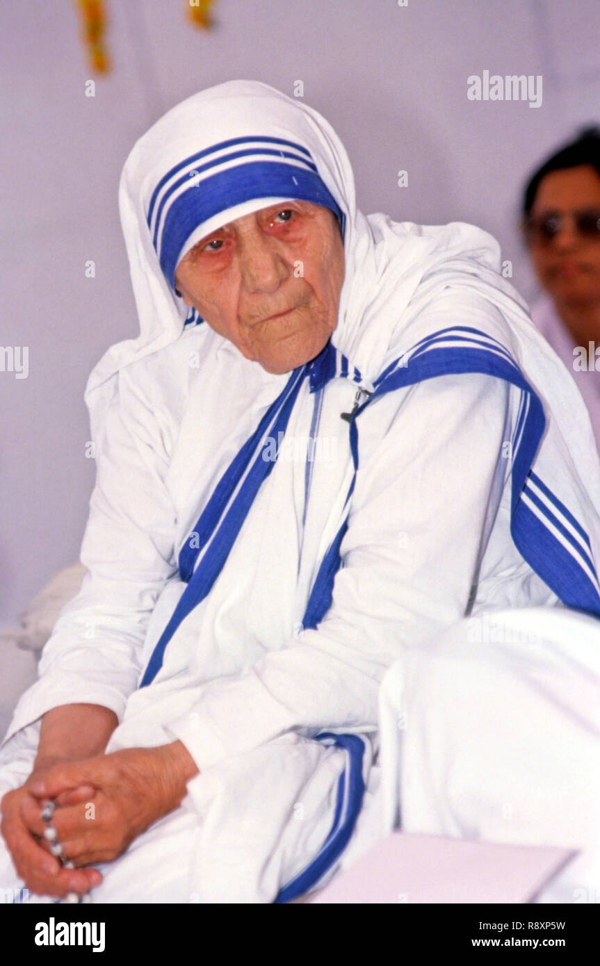 Mutter Teresa, Heilige, Mutter Maria Teresa Bojaxhiu, Heilige Teresa von Kalkutta, Nonne und Missionarin, Indien, Asien Stockfoto