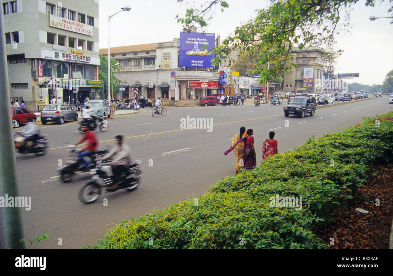 M.G. Road, Bangalore, Karnataka, Indien Stockfoto