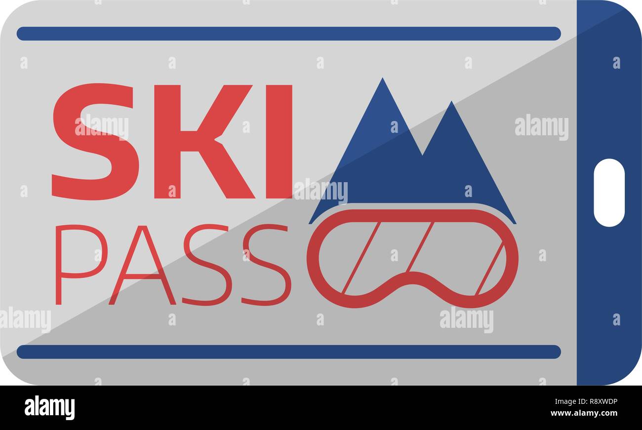 Ski Pass Karte Symbol Vorlage Stock-Vektorgrafik - Alamy