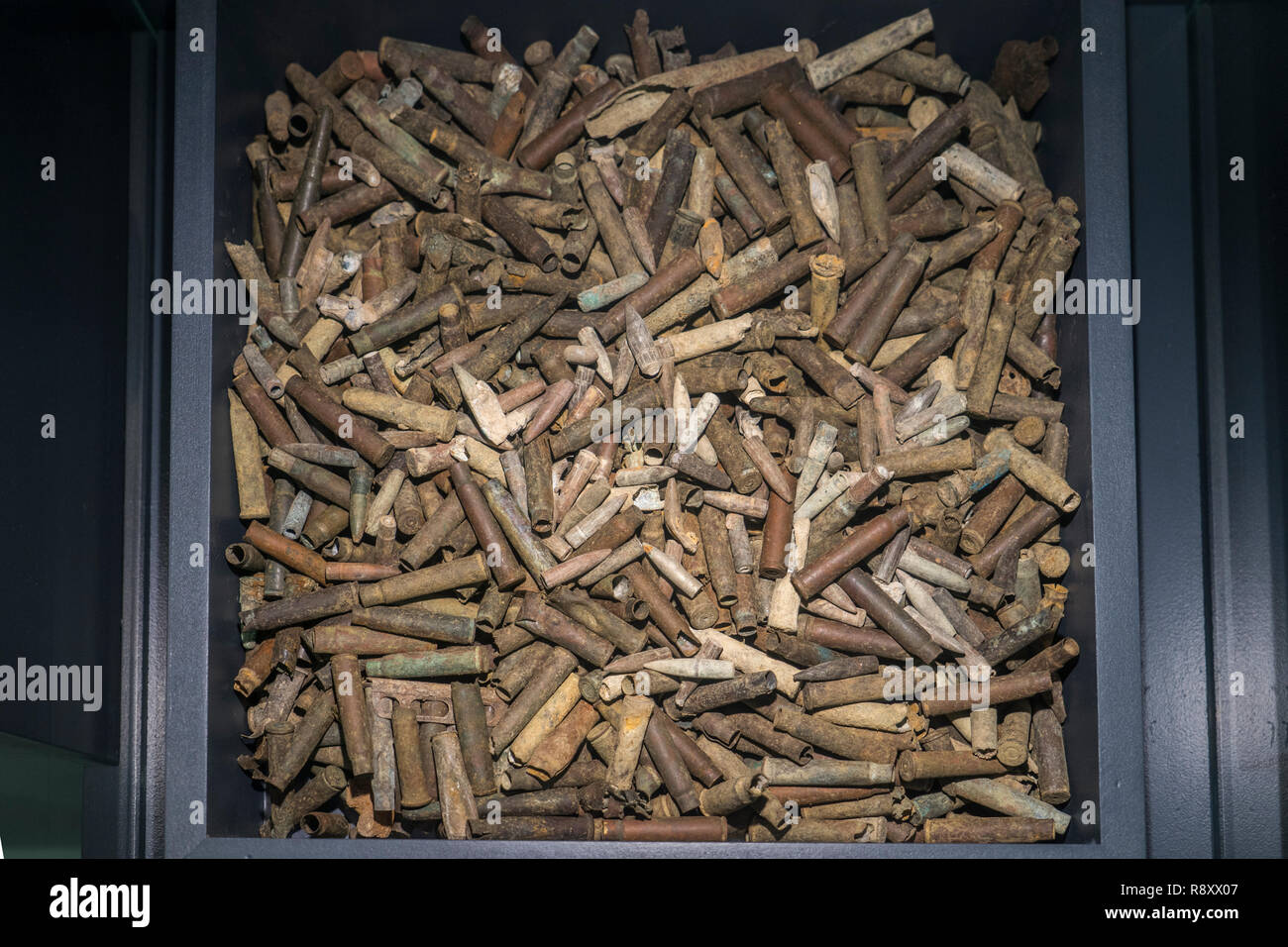 Kugeln, die in der Schlacht von Gallipoliin Canakkale legende Promotion Center gefunden wurde. Gallipoli, Türkei Stockfoto