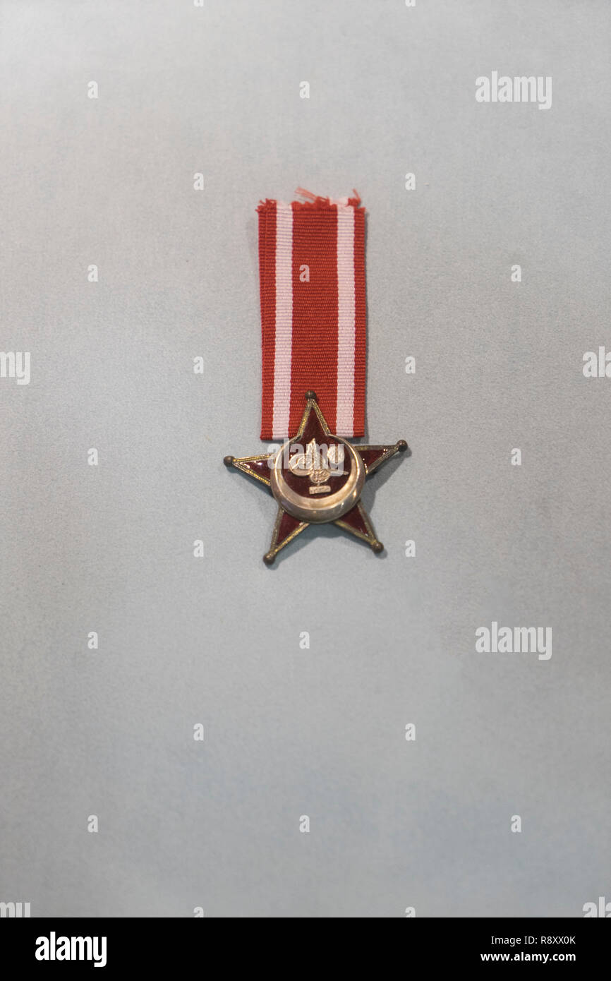 Schlacht von Gallipoli türkische Sterne Abzeichen in Canakkale legende Promotion Center. Gallipoli, Türkei Stockfoto