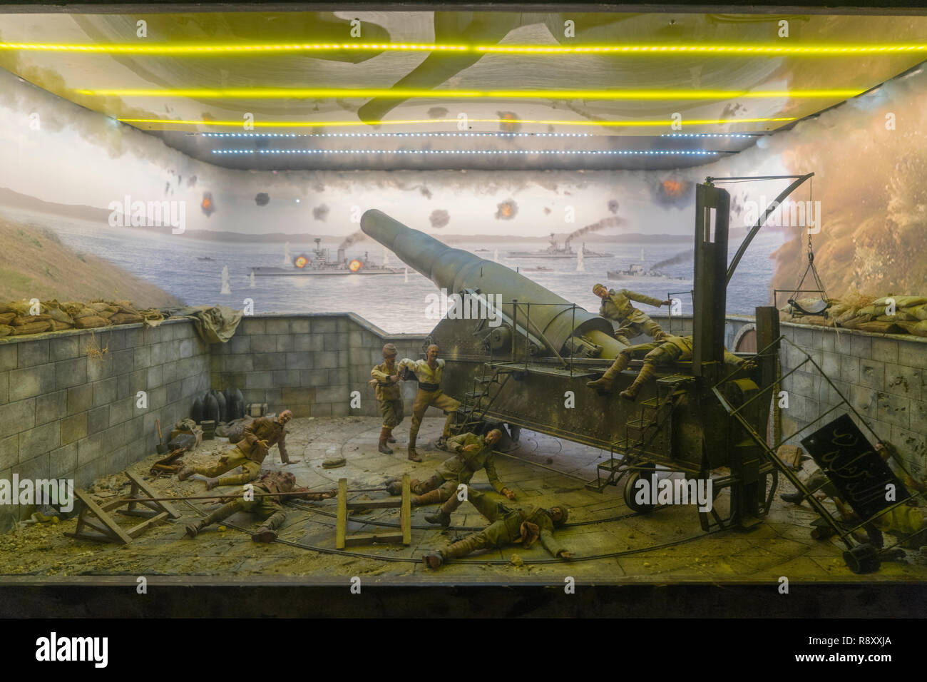 Ein Krieg Szene aus der Schlacht von Gallipoli, Canakkale legende Promotion Center. Gallipoli, Türkei Stockfoto