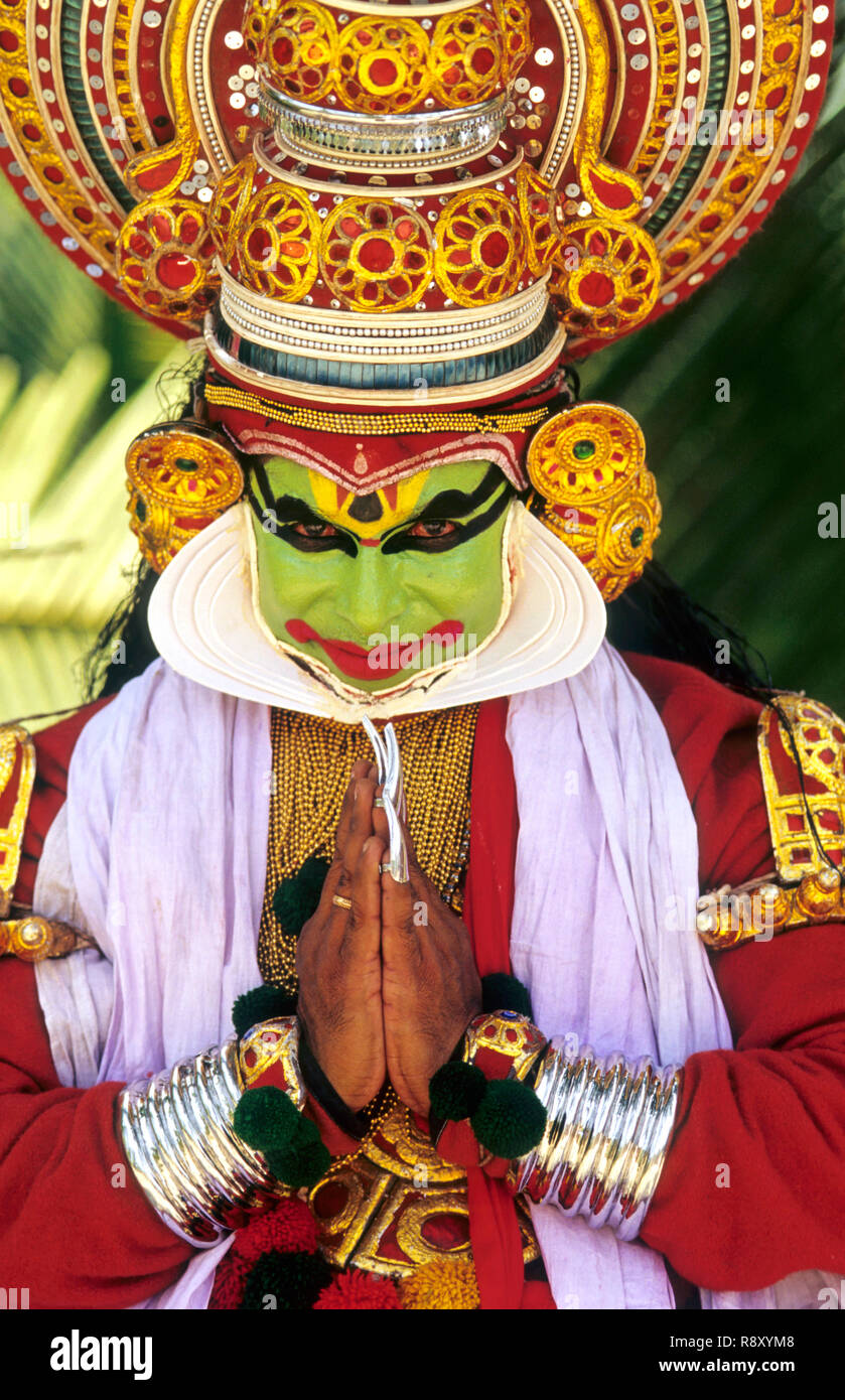 Kathakali, K. Sivrajan Durchführung klassischer Tanz von Indien, Kerala, Indien Herr Nr. 306 Stockfoto