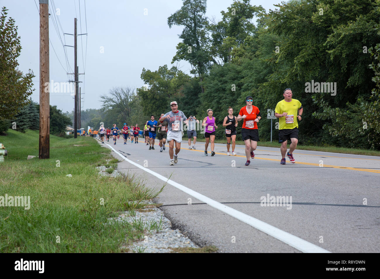 Läufer 2018 Dayton Air Force Marathon und Halbmarathon Stockfoto