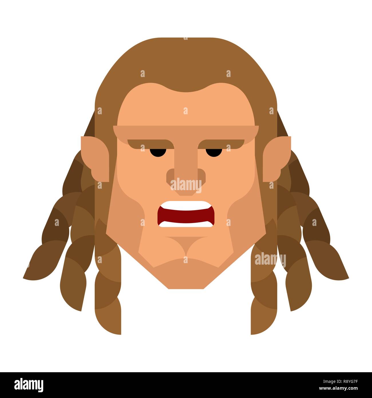 Barbar Gesicht. berserk brutalen Mann Kopf. Krieger portrait Vector Illustration Stock Vektor