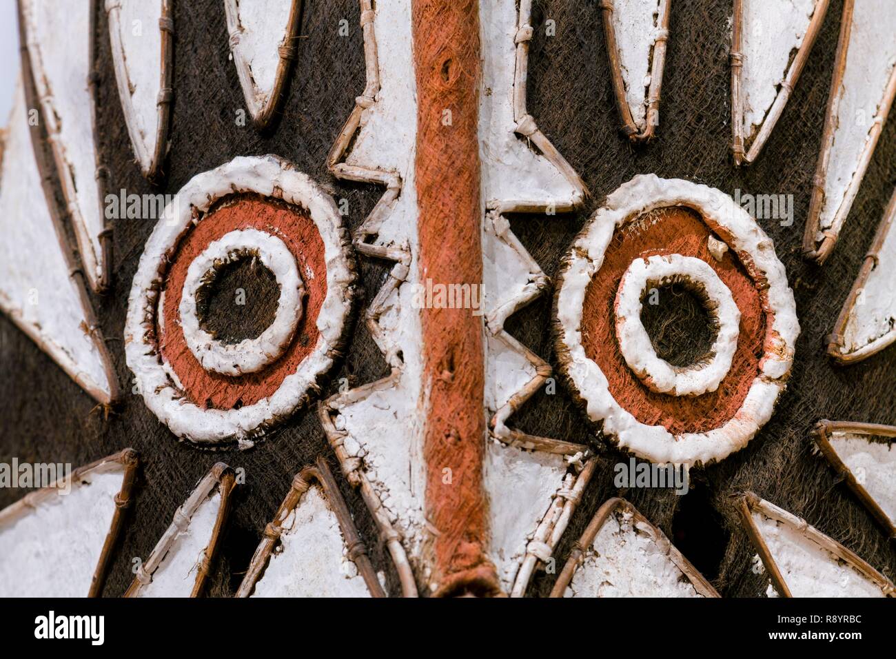 - Papua-New Guinea, nationalen Capitale Bezirk, Port Moresby, Sammlung der Nationalen Museum und Kunstgalerie, Carving close-up Stockfoto