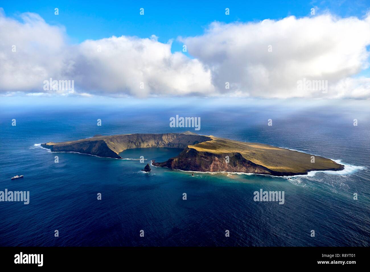Frankreich, Indischer Ozean, Französische Süd- und Antarktisgebiete, Saint-Paul Insel, (Luftbild) Stockfoto