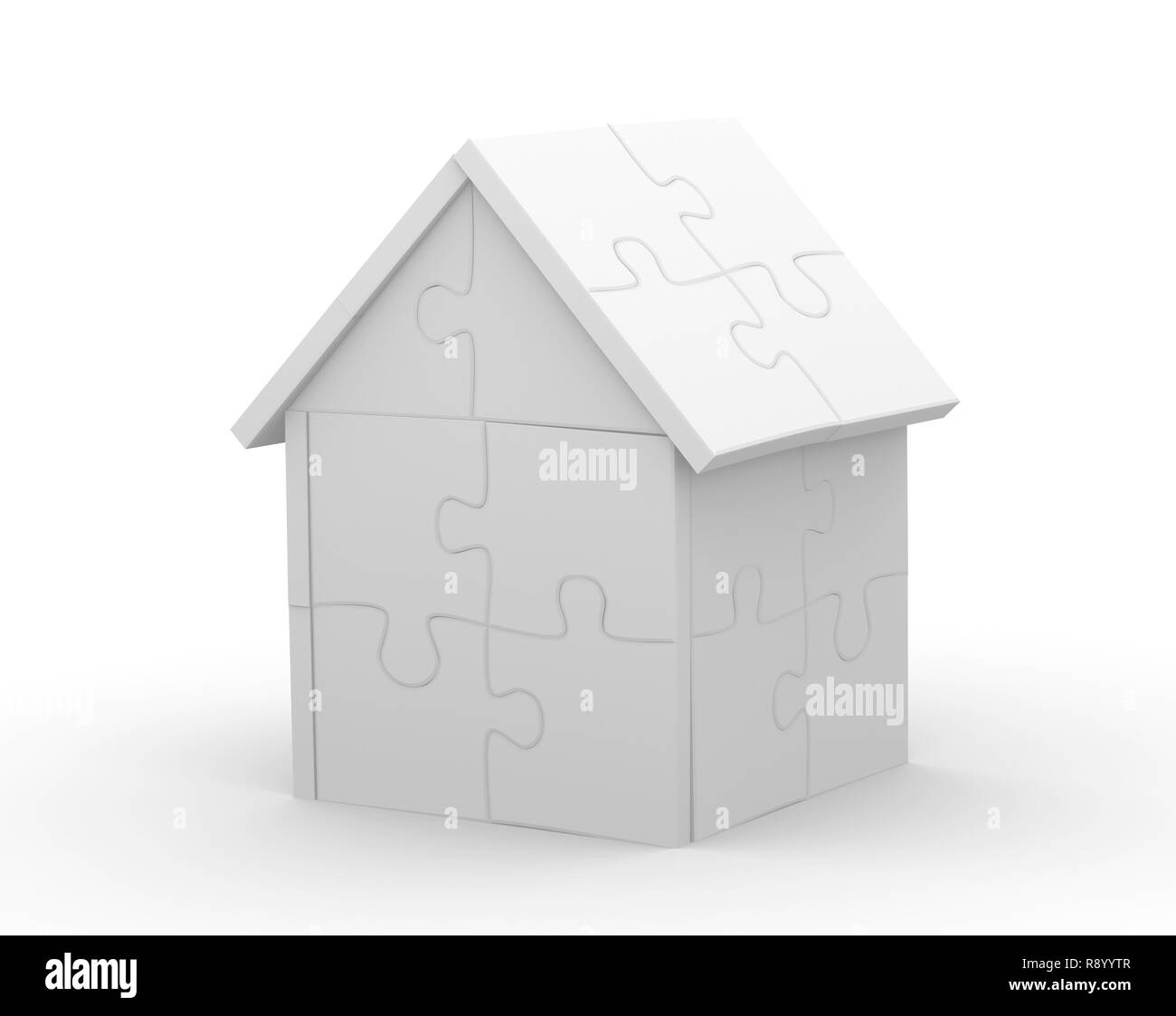 3D-Haus aus Teile eines Puzzles Stockfoto