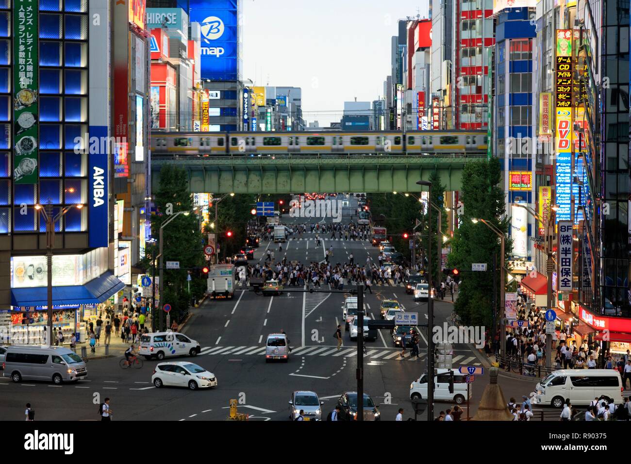 Japan, Insel Honshu, Tokyo, Chiyoda Bezirk, Akihabara, Chuo-dori Avenue Stockfoto