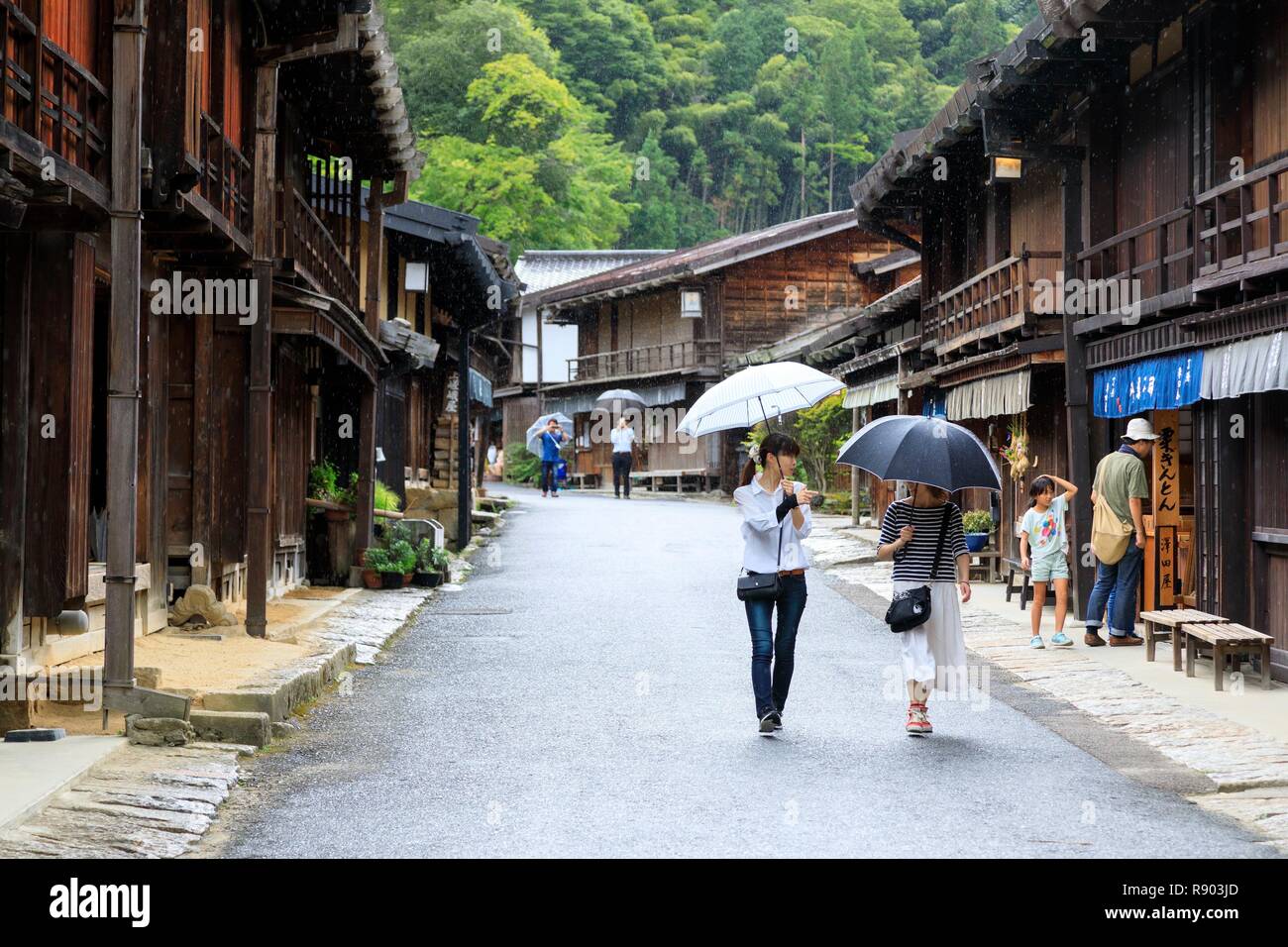 Japan, Insel Honshu, Chubu Region, Präfektur Nagano, Kiso Tal, Nagiso, Tsumago, Terashita Straße Stockfoto