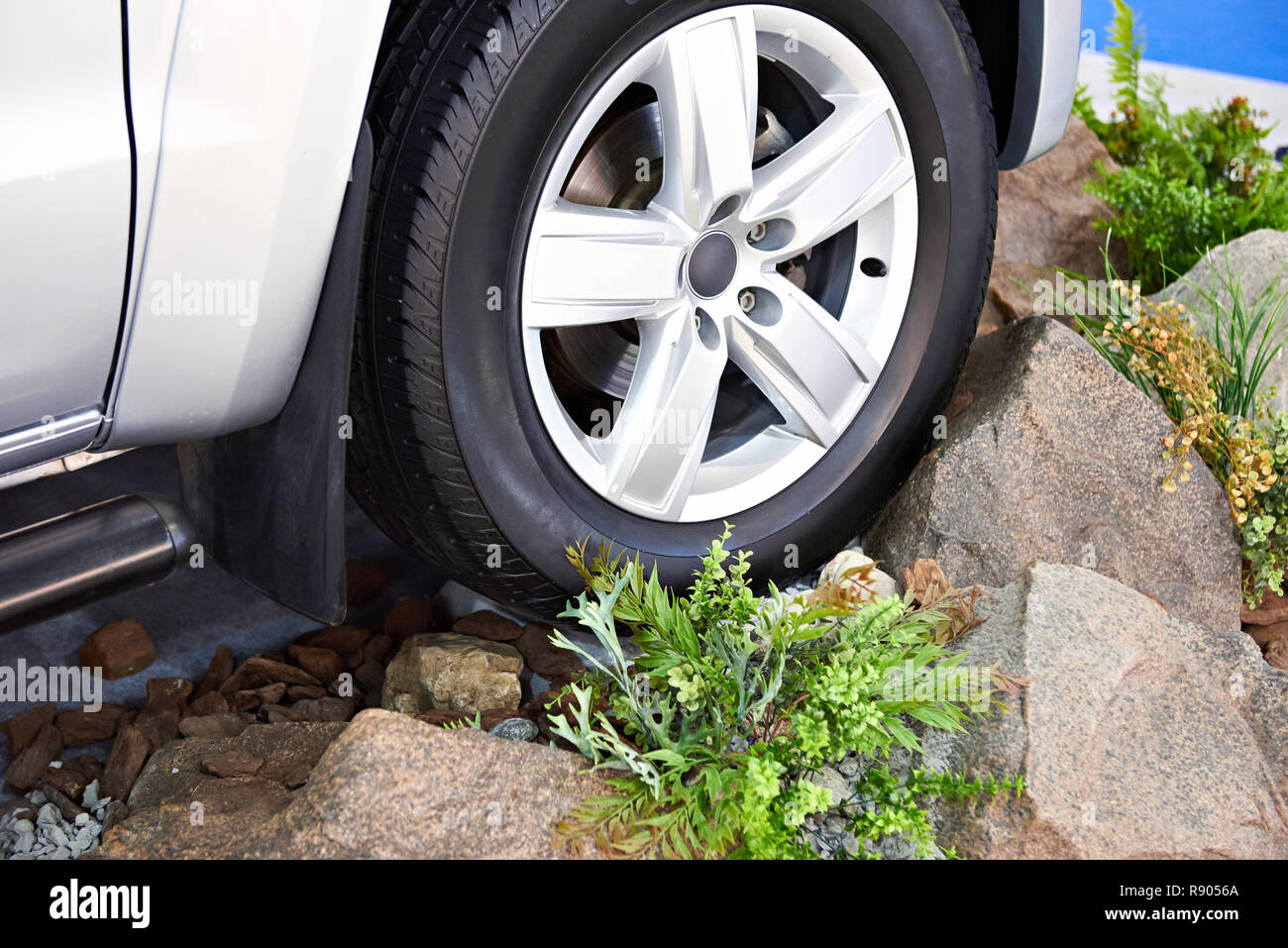 Auto Rad und Fahren im Gelände. Stockfoto