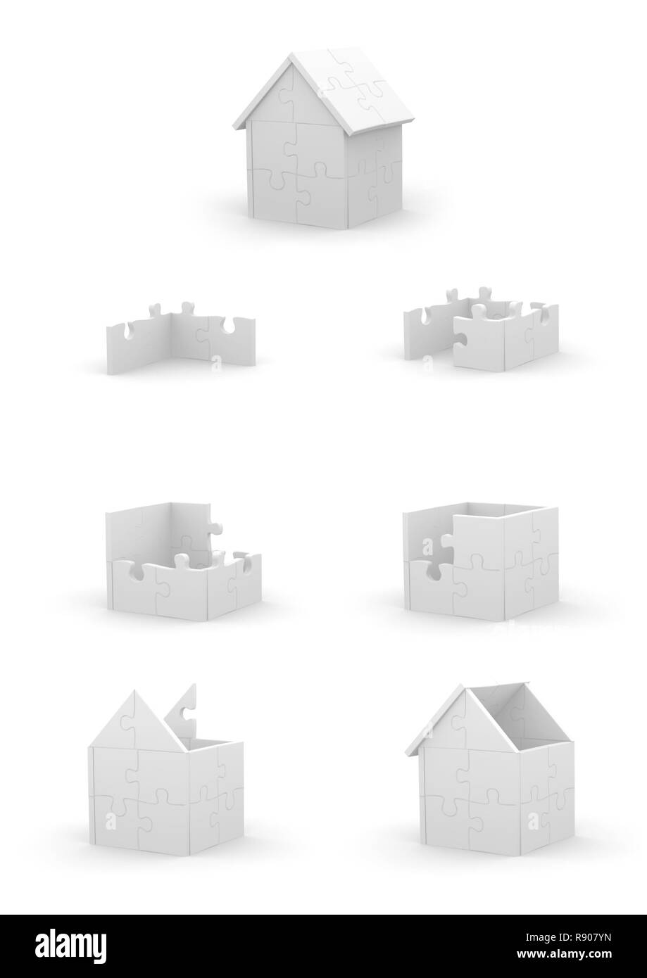 - Bau eines Hauses von einem Puzzle Stockfoto