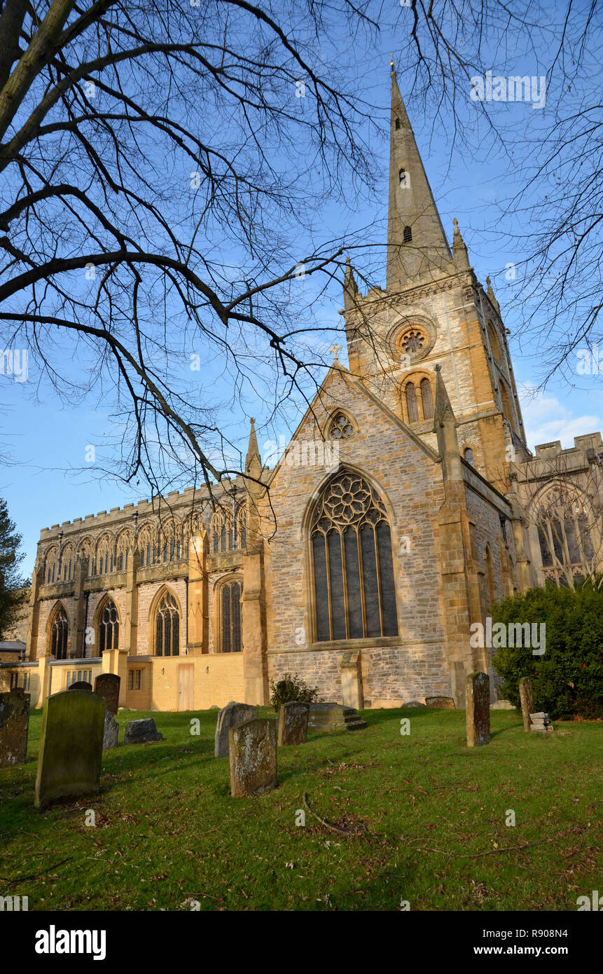 Holy Trinity Church in Stratford-upon-Avon, Begräbnisstätte von William Shakespeare Stockfoto