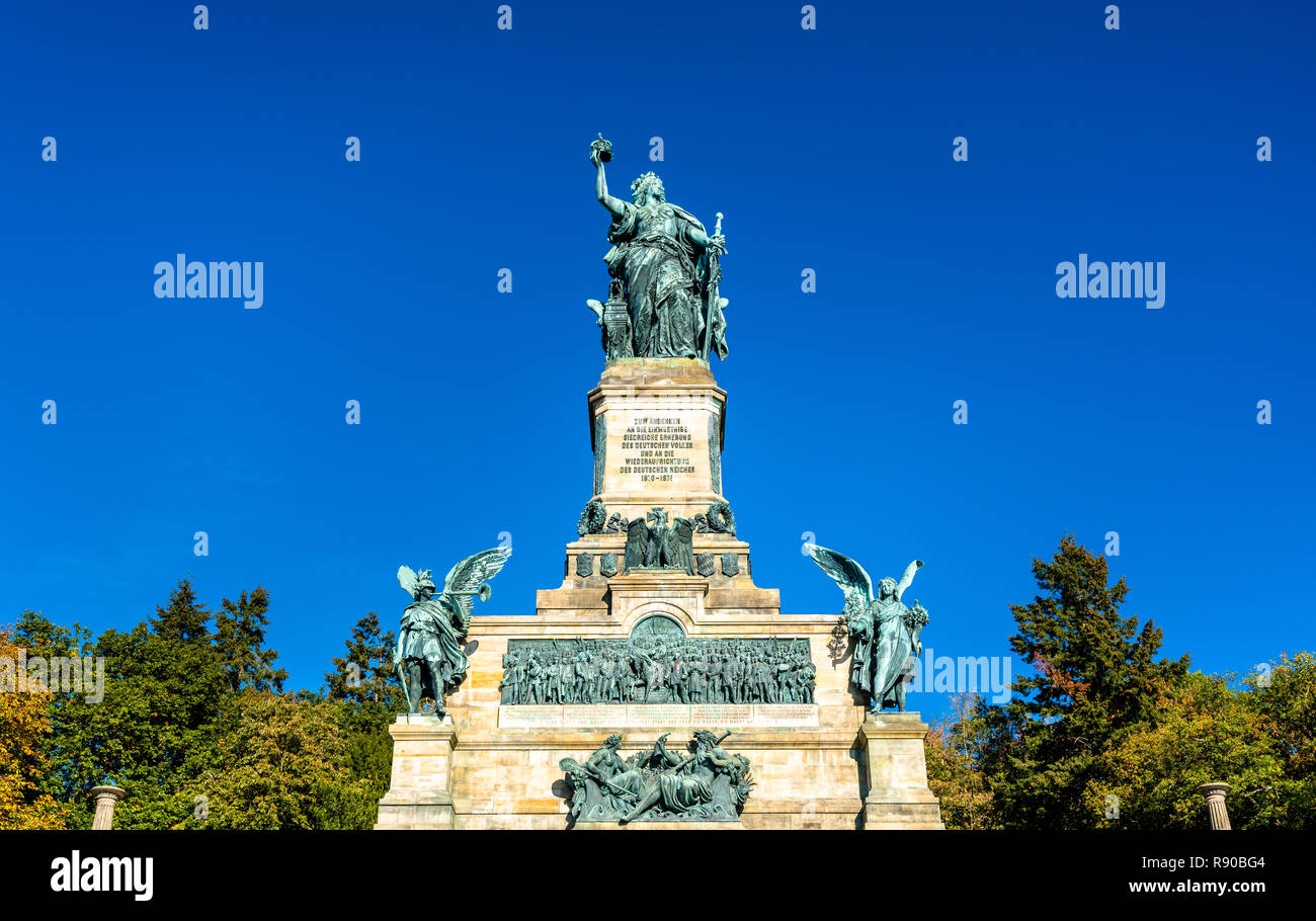 Niederwalddenkmal, ein Monument, das sich in 1883 die Vereinigung Deutschlands zu gedenken. Stockfoto