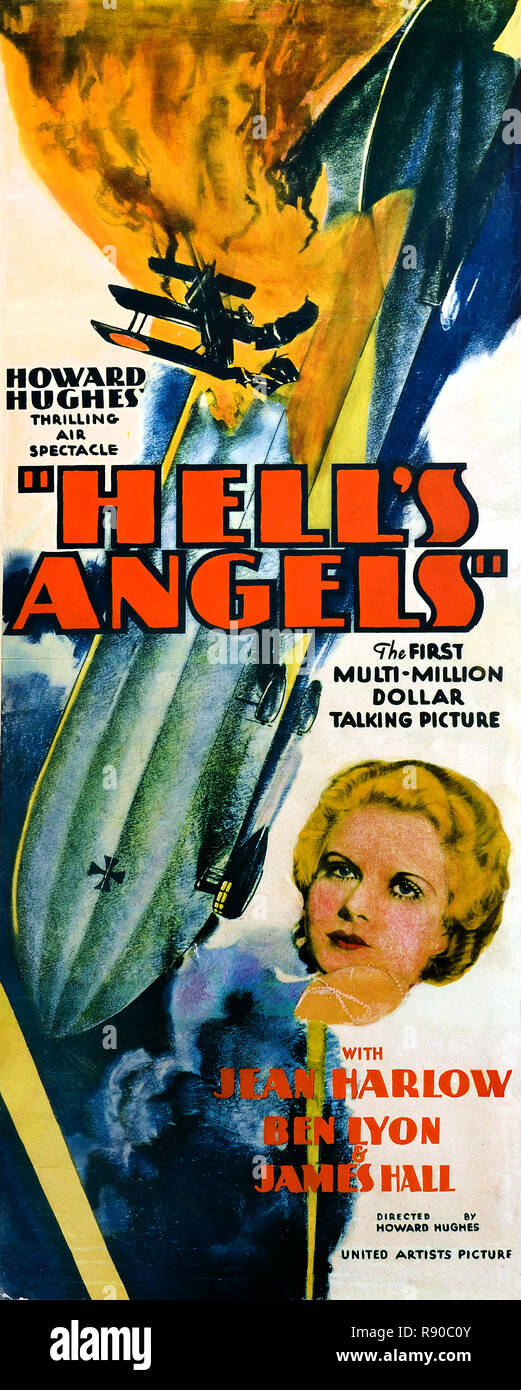 HELL'S ANGELS 1930. Jean Harlow auf ein Plakat für "Hell's Angels", 1930. Hell's Angels Howard Hughes Stockfoto
