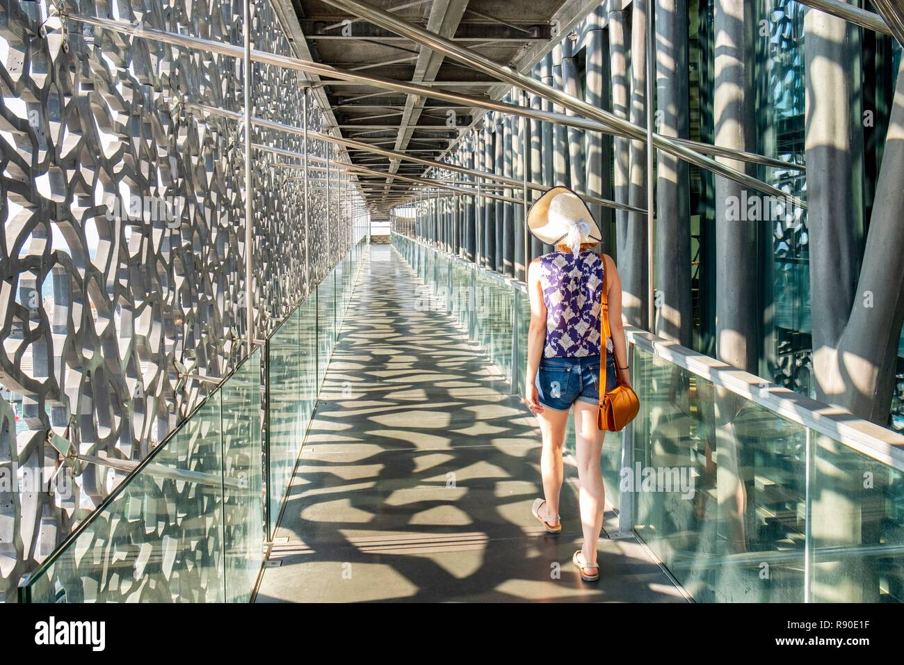 Frankreich, Bouches-du-Rhone, Marseille, euromediterranee Zone, MuCEM, Museum der Kulturen Europas und des Mittelmeerraums R. Ricciotti und R. Carta Architekten Stockfoto