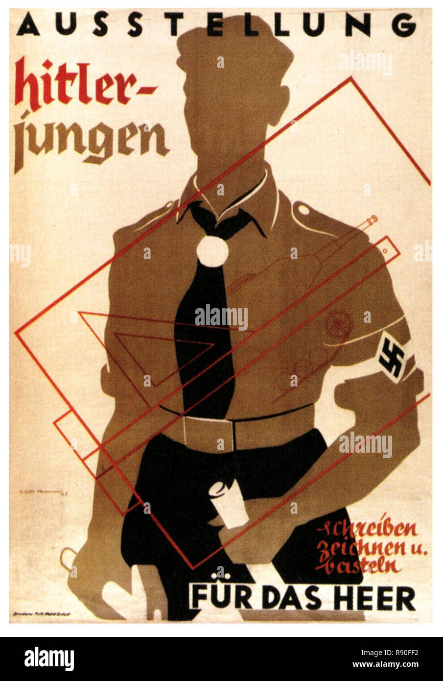 Kunst und Handwerk Ausstellung von Hitler Jugend - Vintage deutschen Nazi Propaganda Poster Stockfoto