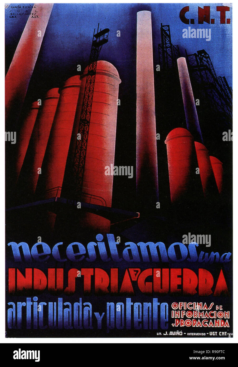 Krieg Branchen C.N.T - Vintage Poster Stockfoto