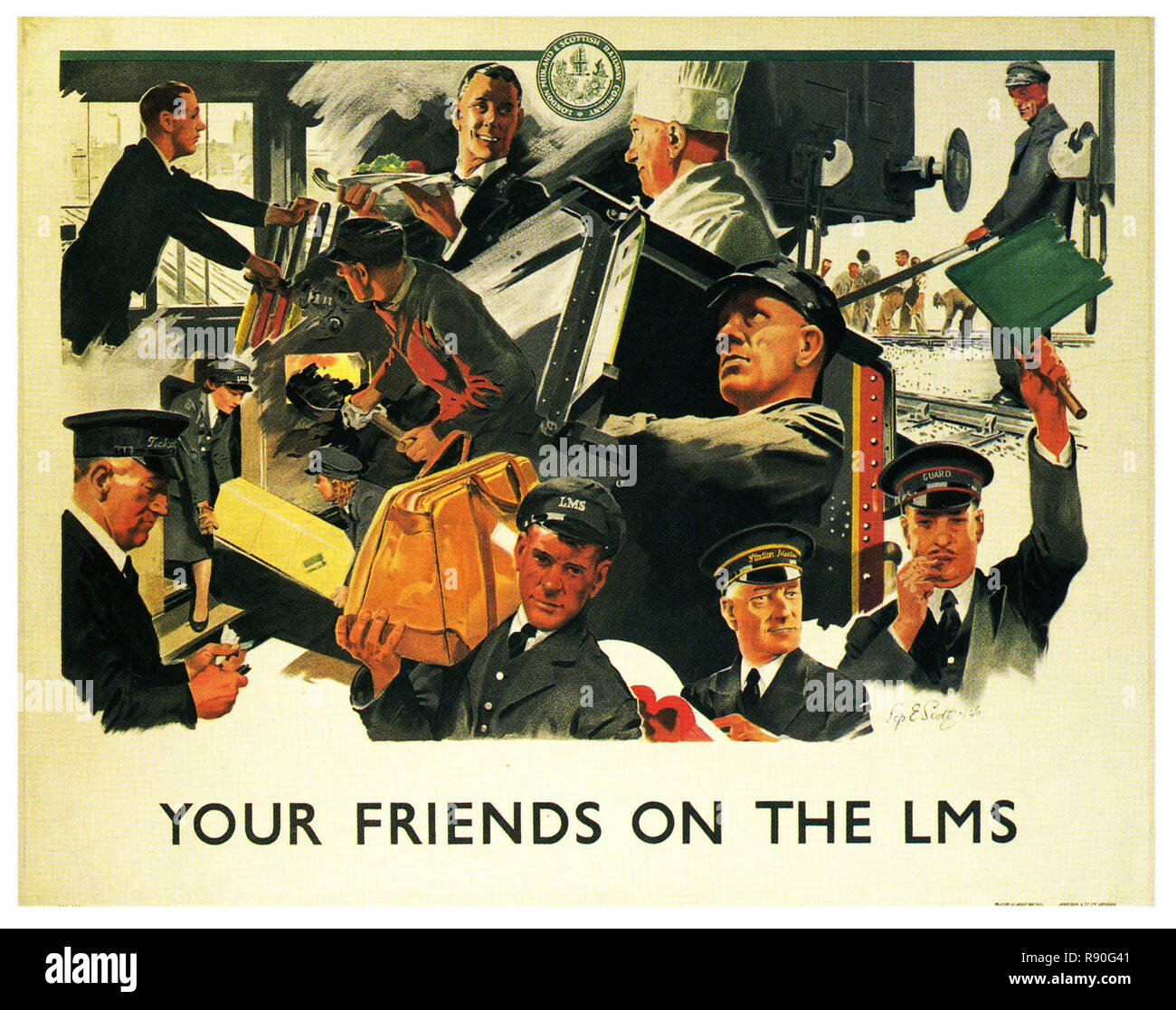 London Midlands Scottish Railway Company - Vintage Plakat Stockfoto