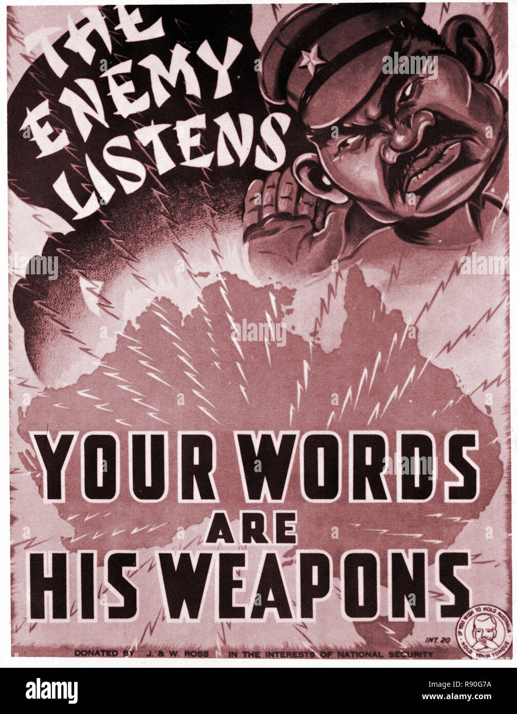 Imperial war Japan Hören - Vintage US-Propaganda Poster Stockfoto