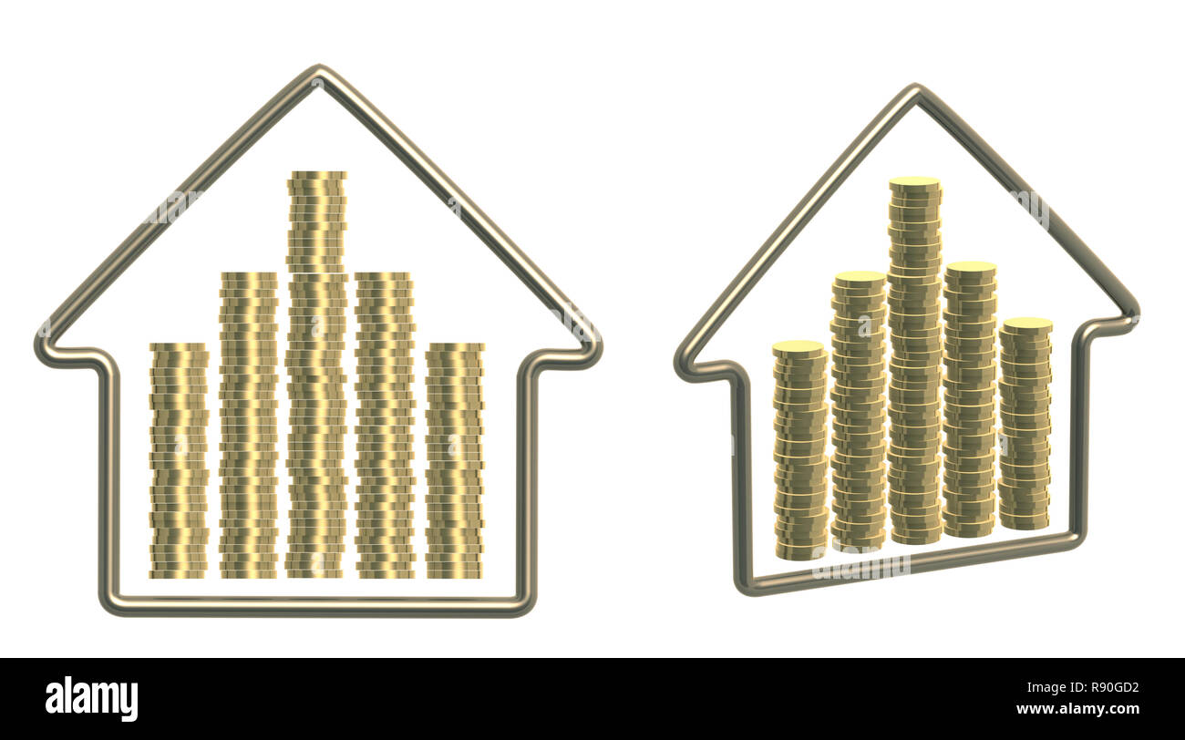 Konzeptionelle Bild - Geld für den Kauf der Wohnung Stockfoto