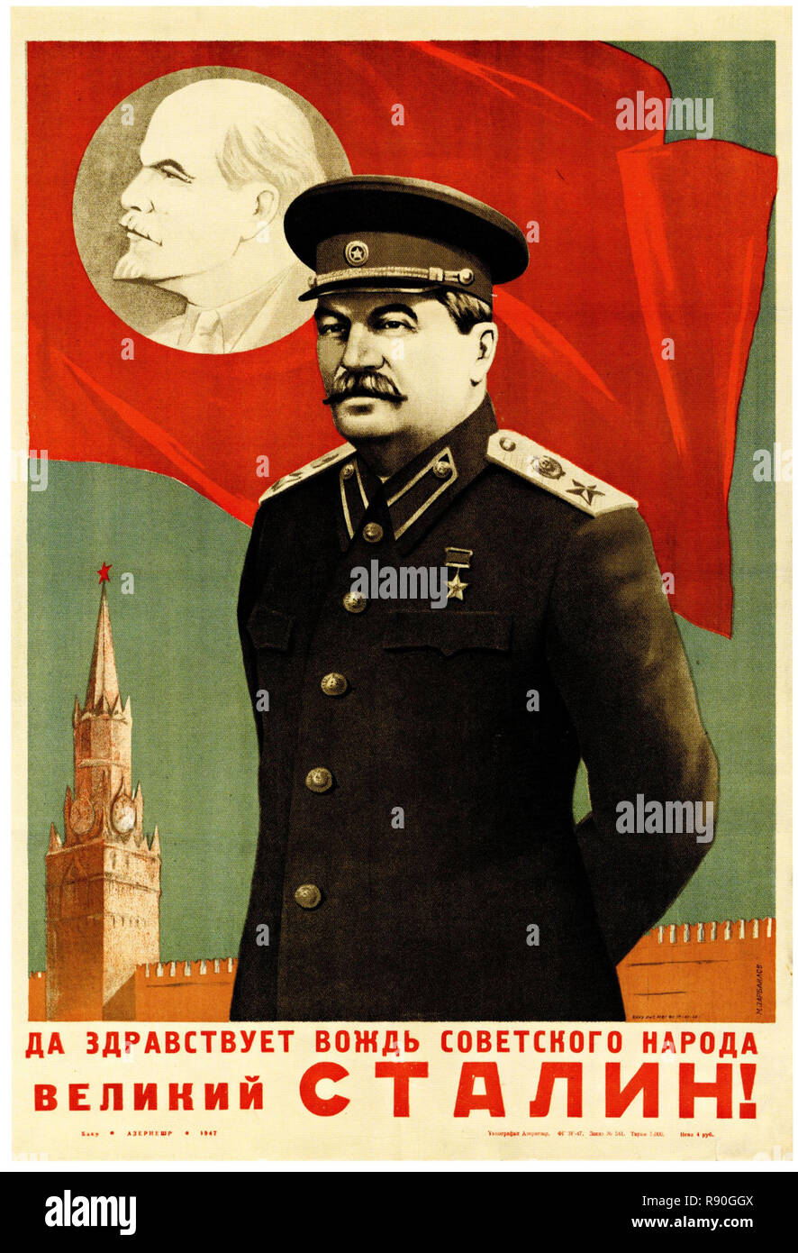 Es lebe Stalin - Vintage U.S.S.R kommunistische Propaganda Poster Stockfoto