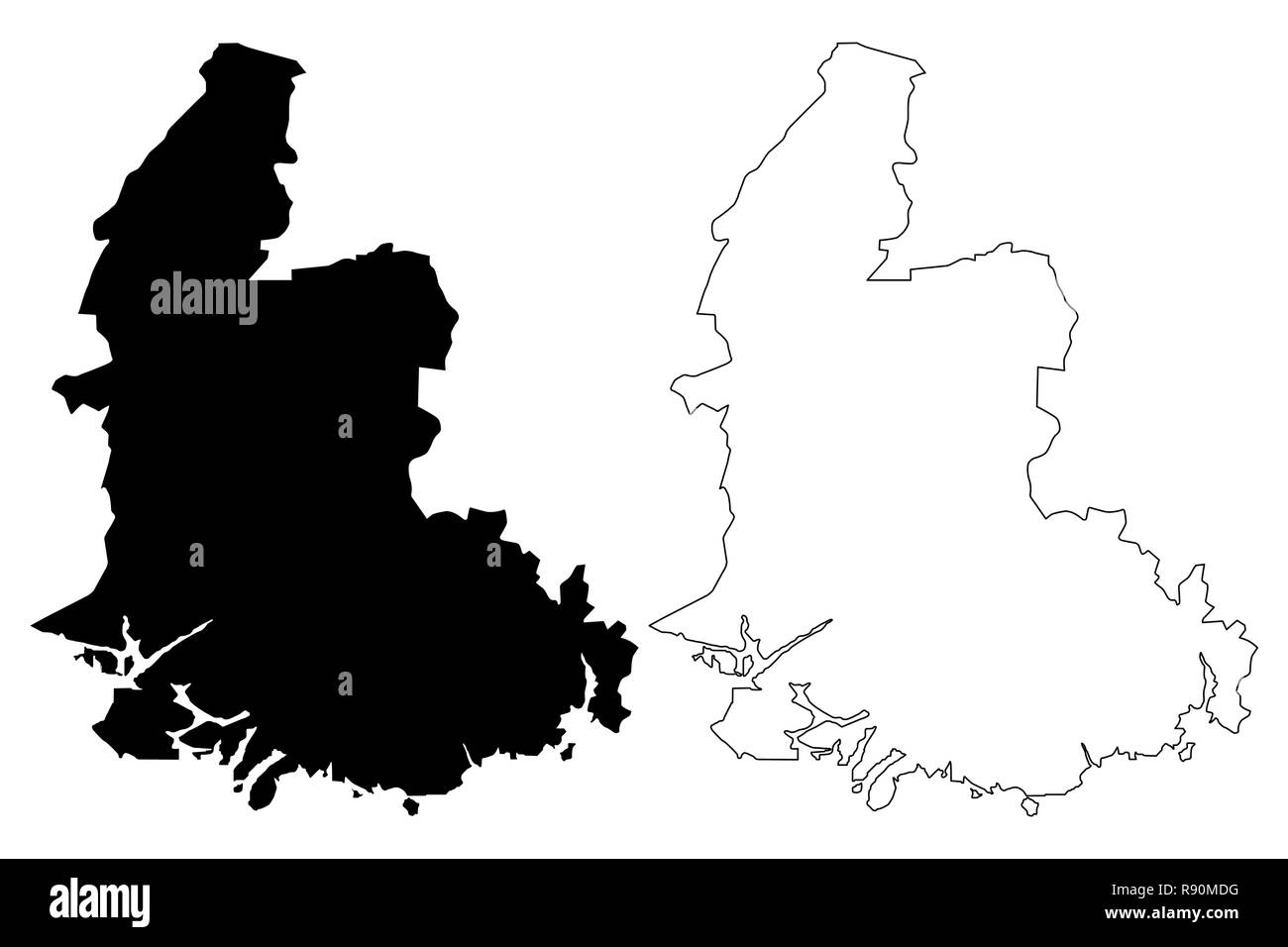 Vest-Agder (administrative divisions von Norwegen, Königreich Norwegen) Karte Vektor-illustration, kritzeln Skizze Nord-norwegen Karte Stock Vektor