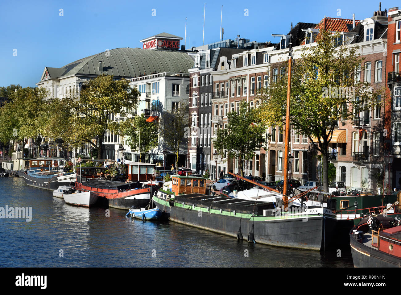 Theater Carre - Amsterdam Amstel House Boat die Niederlande Niederländische Stockfoto