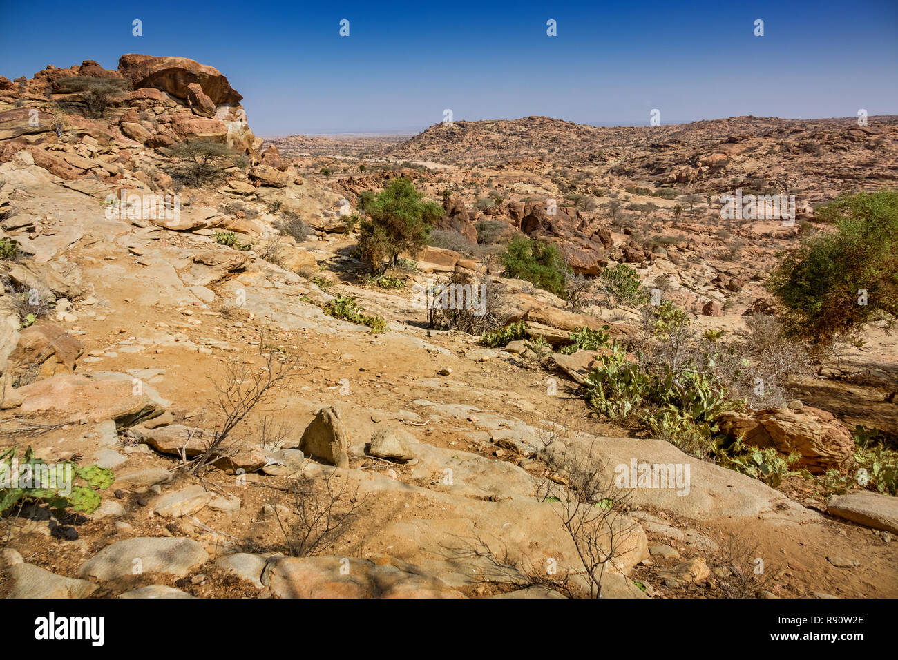 Landschaft bei Laas Geel Komplex in Hargeisa Somaliland Stockfoto