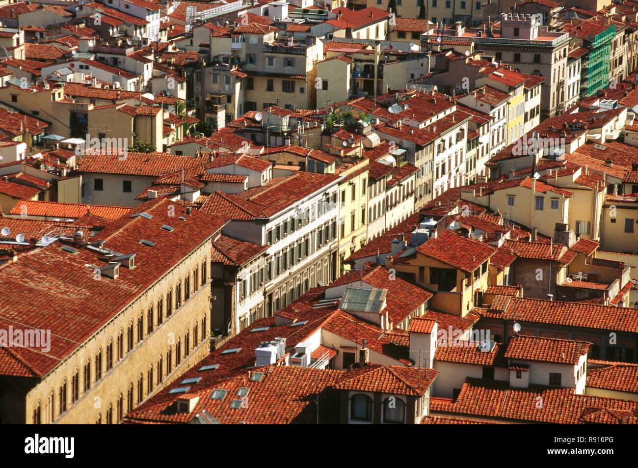 Der Blick aus der Vogelperspektive auf die Stadt, Florenz, Italien Stockfoto