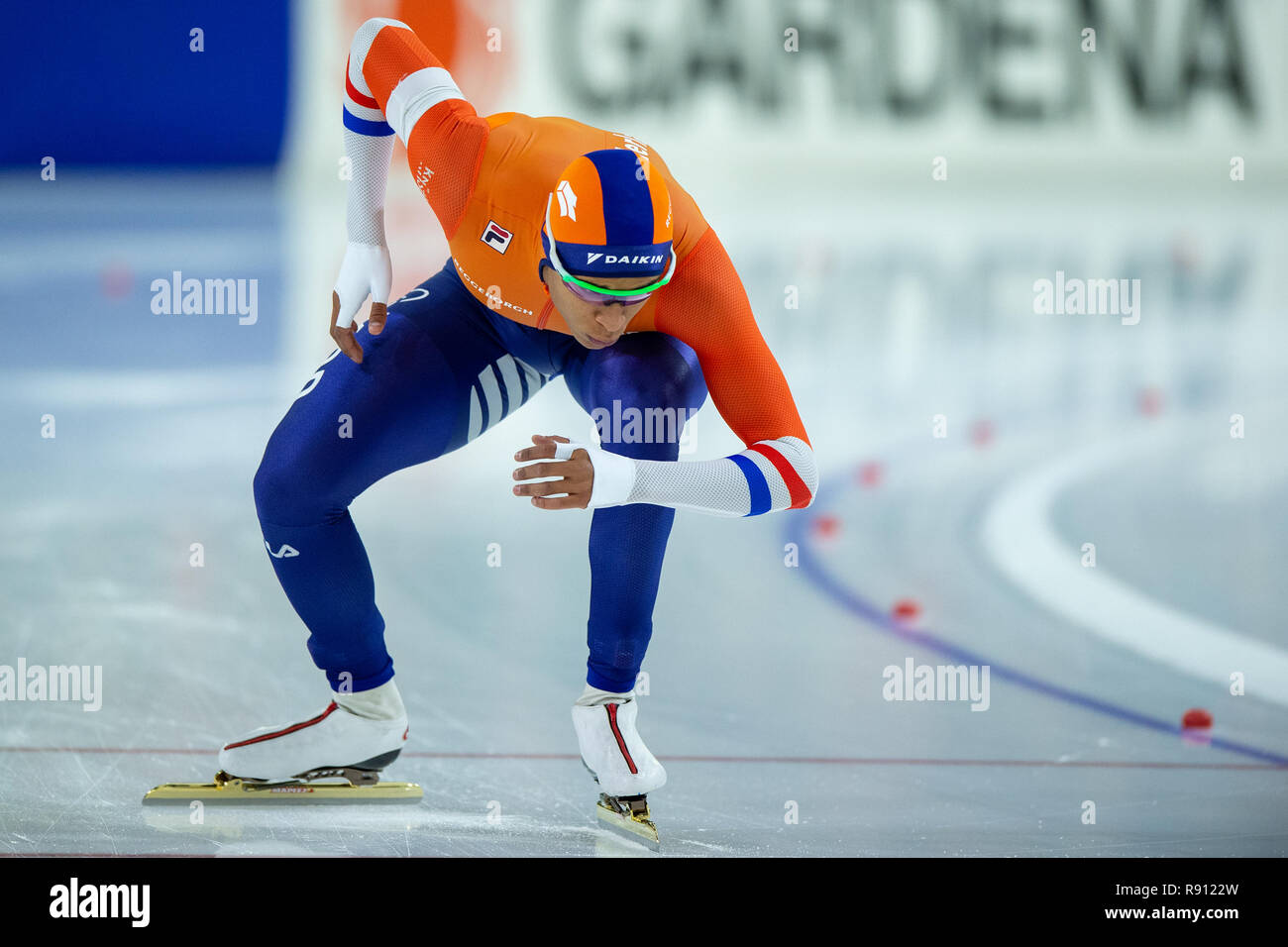 Heerenveen, Niederlande, 15. Dezember 2018 Speedskating Wm 500 m Dai Dai NTAB Stockfoto