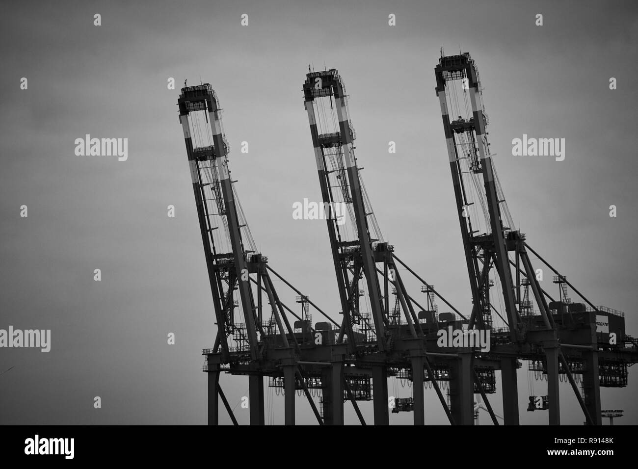 Liefer- Kran im Hafen Hamburg Deutschland Stockfoto