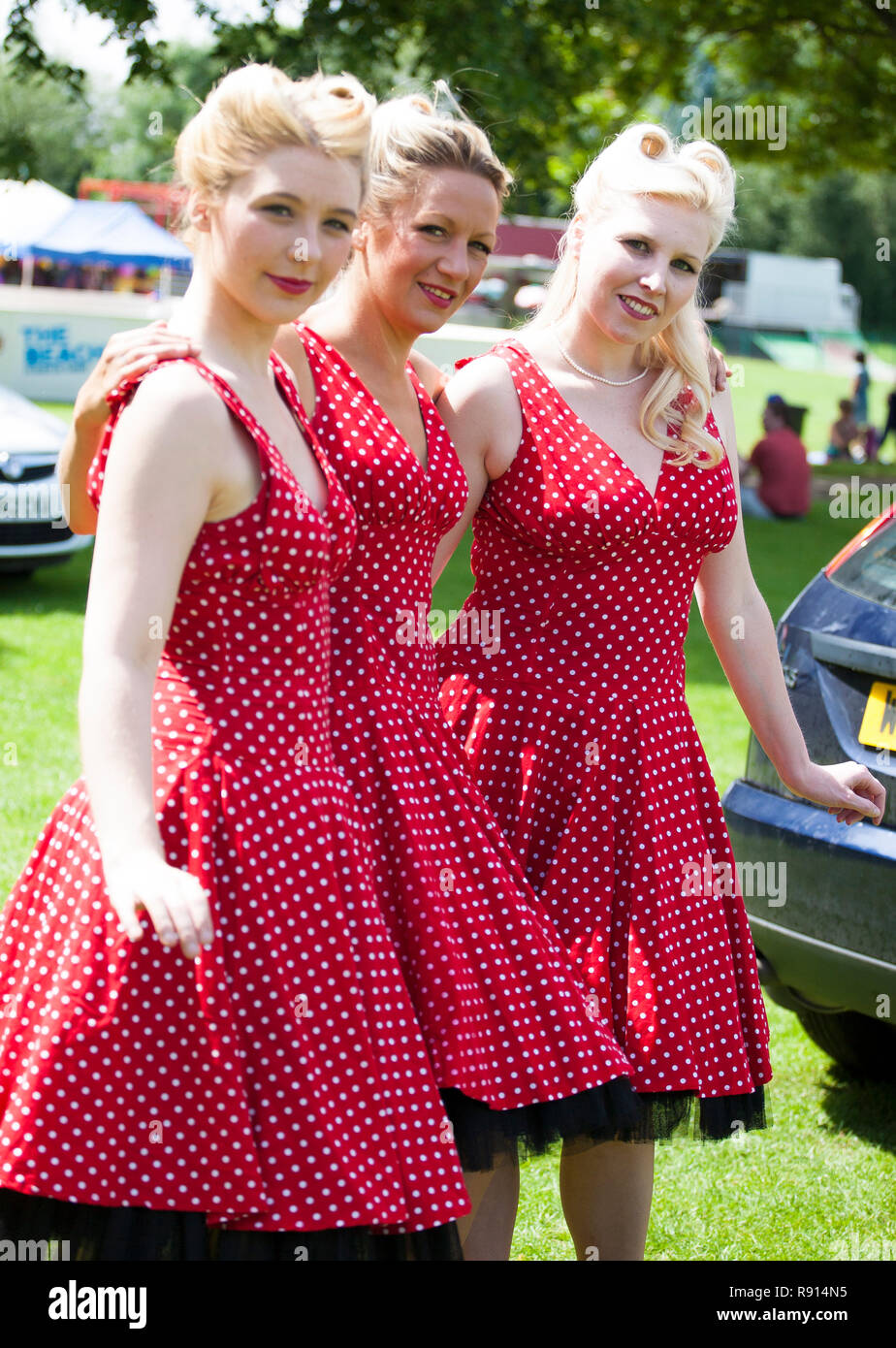 Weibliche 60er band Memphis Belles bei SSAFA Streitkräfte Tag Leighton Buzzard Juni 2014 Stockfoto