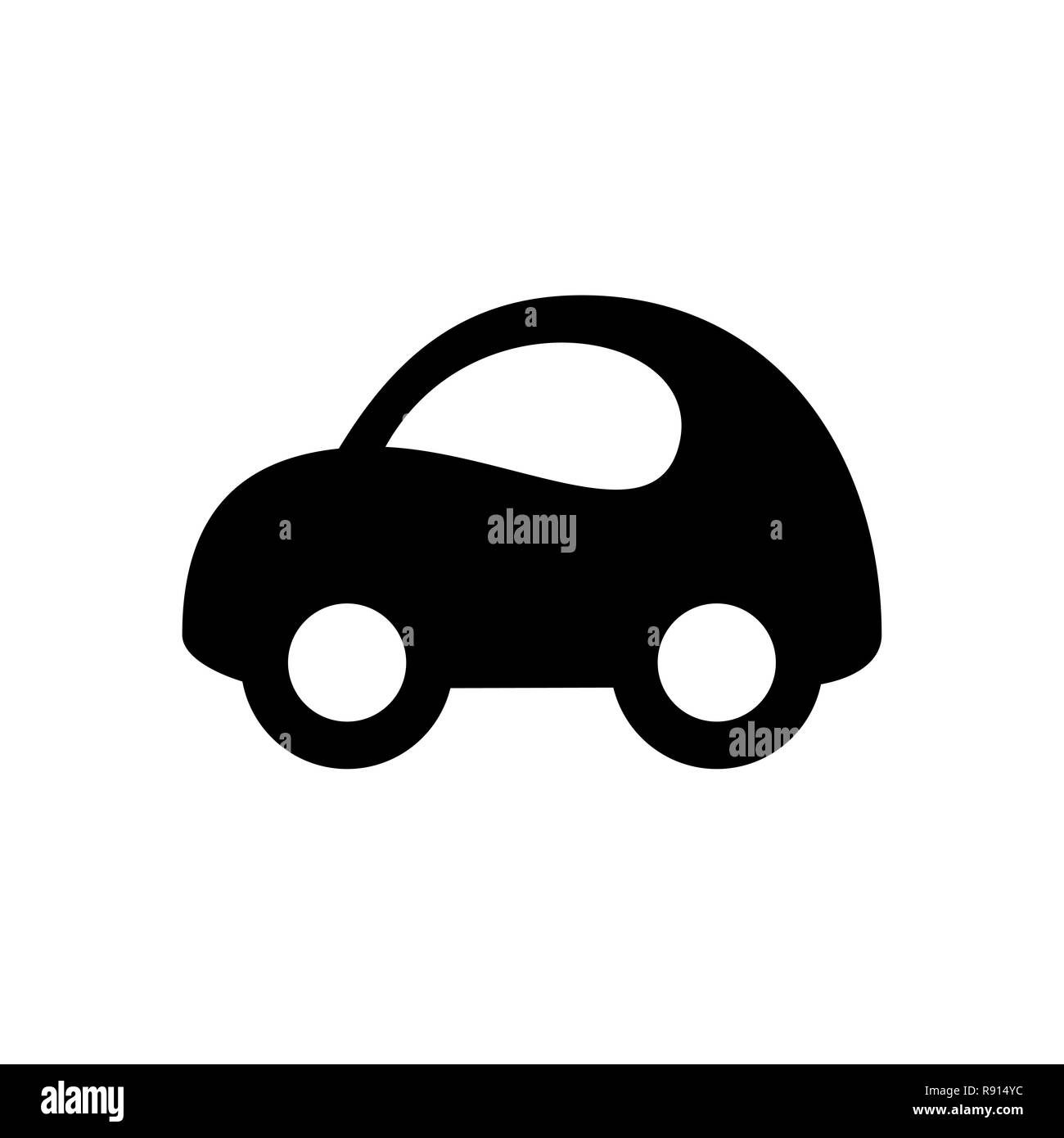 Schwarzes Auto Symbol isoliert auf weiss Stockfoto