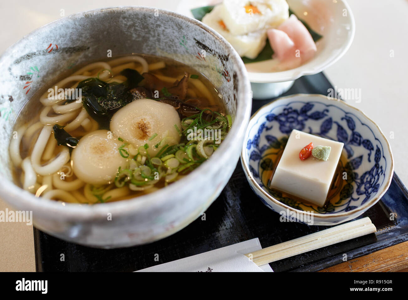 Japan, Kyoto, Tempura Nudelsuppe Stockfoto