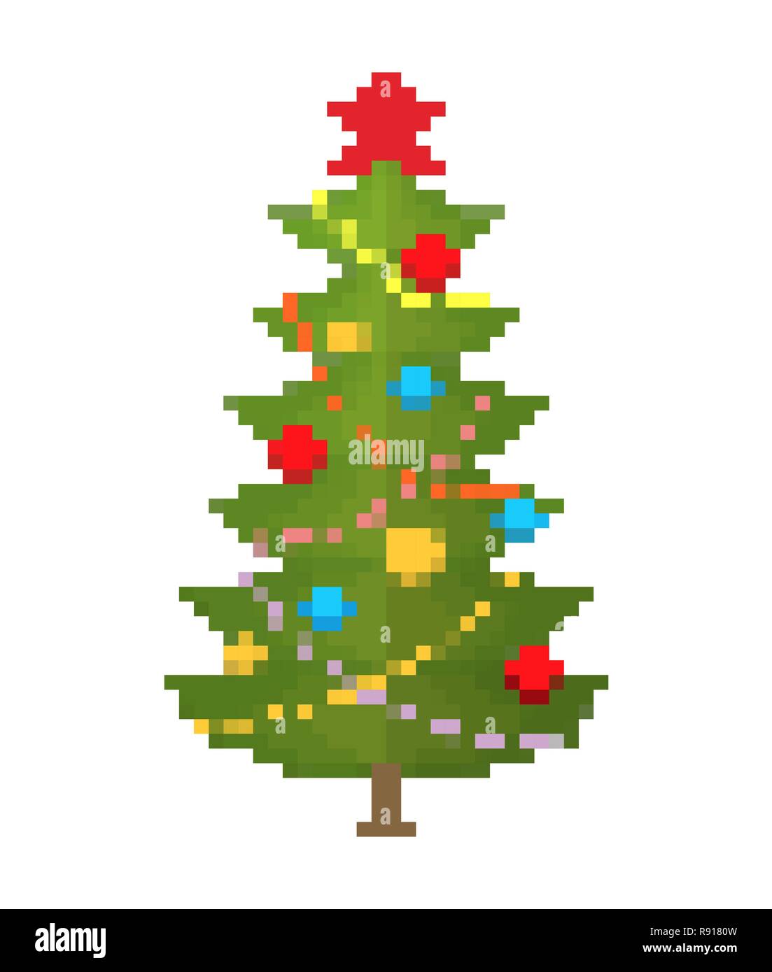 Weihnachtsbaum pixel Art. Neues Jahr 8 bit Stock Vektor