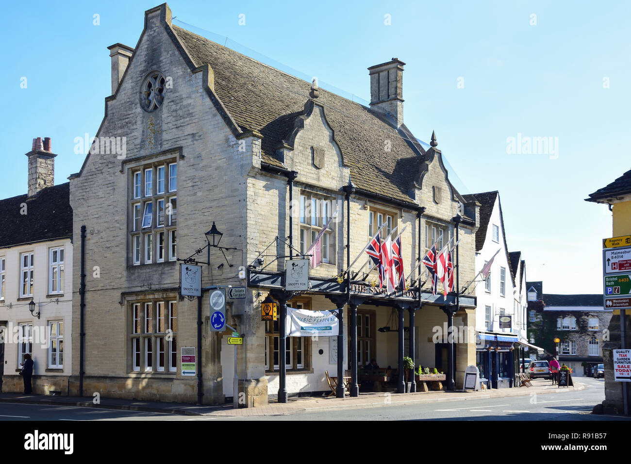 Snooty Fox Hotel, Marktplatz, Tetbury, Gloucestershire, England, Vereinigtes Königreich Stockfoto