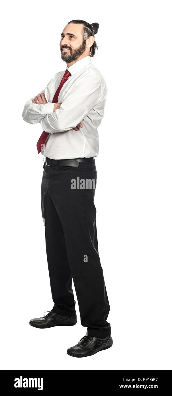 Isoliert man verschränkte Arme studio Portrait Stockfoto