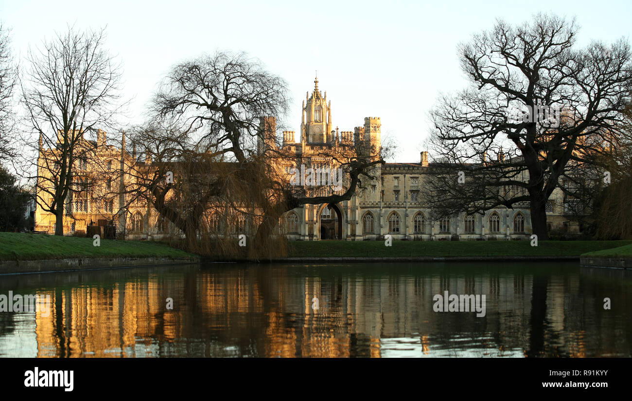 Universität Cambridge St John's College auf dem Fluss Cam in Cambridge. Stockfoto