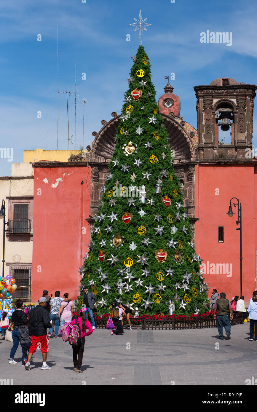 Riesige Weihnachtsbaum, San Miguel de Allende, Mexiko Stockfoto